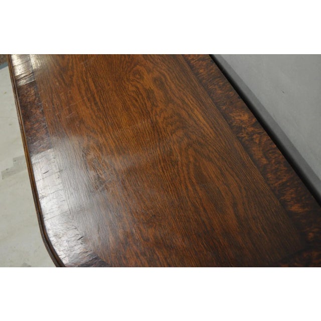 Antique Italian Renaissance Figural Carved Griffin Oak Flip Top Library Table For Sale - Image 12 of 18