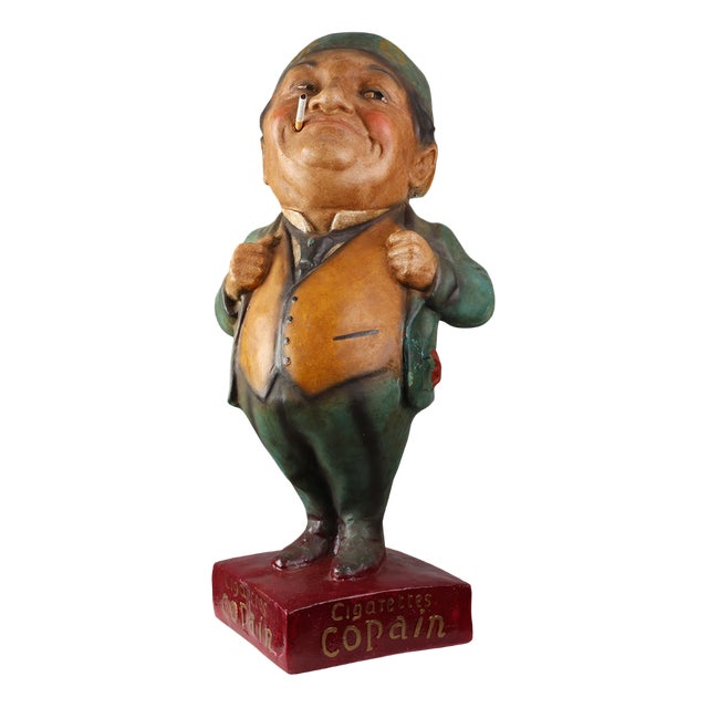 Art Deco Advertising Statue for Cigarettes Copain, France, 1920s For Sale