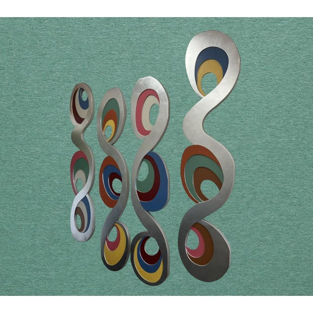 Silver Italian Postmodern Memphis-Style Wall Sculpture, 1980s For Sale - Image 8 of 13