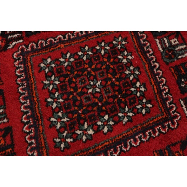 1980s Semi Vintage Tribal Red Wool Rug - 6′5″ × 9′7″ For Sale In New York - Image 6 of 9