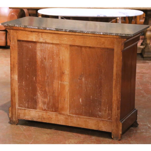 19th Century Louis Philippe Burled Mahogany Five-Drawer Chest With Marble Top For Sale - Image 9 of 9