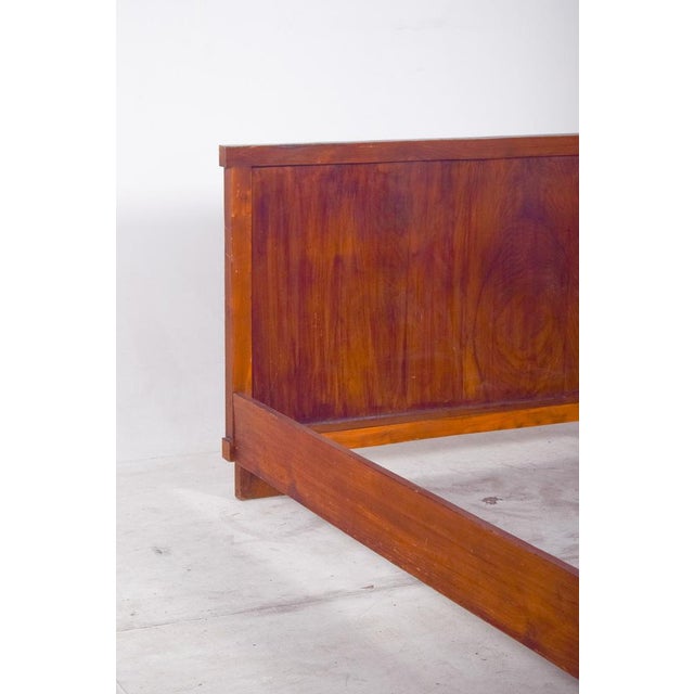 Mid-Century Modern Portuguese Wooden Bed Frame, 1950 For Sale - Image 9 of 10