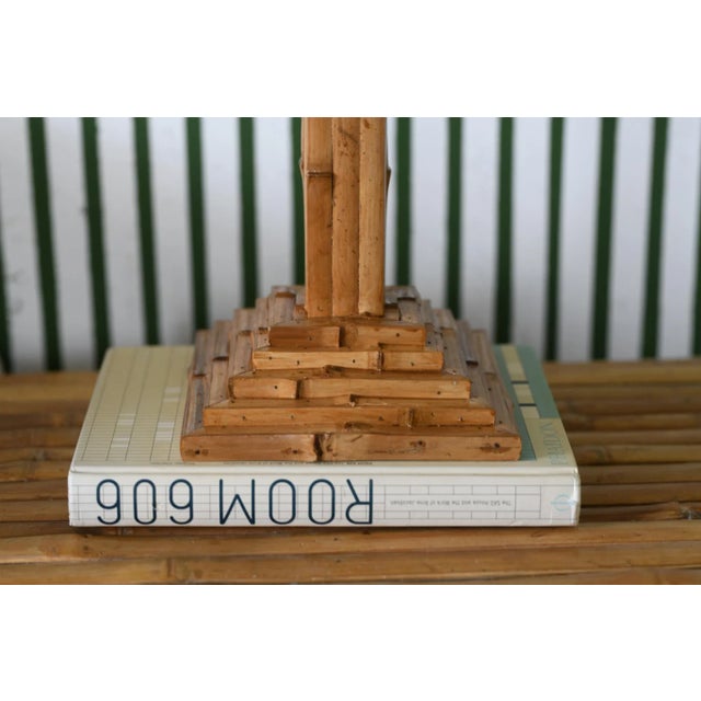 Wood Organic Bamboo Table Lamp Peter Blake Style For Sale - Image 7 of 8