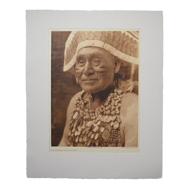 Edward S. Curtis "Hupa Jumping Dance Costume" Vintage Photogravure on Gampi Tissue, Portfolio 13, 1924 For Sale