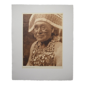 Edward S. Curtis "Hupa Jumping Dance Costume" Vintage Photogravure on Gampi Tissue, Portfolio 13, 1924