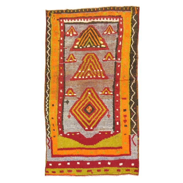 Orange Vintage Turkish Tulu Rug - 3'6" x 5'9" For Sale - Image 8 of 18