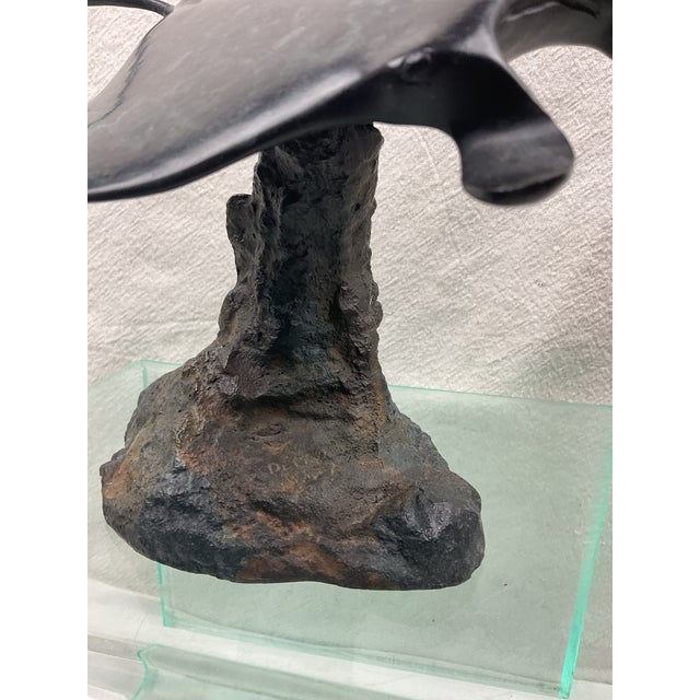 1970s 1970s Bronze, Patinated Manta Ray Sculpture on Rocky Base - attributed to Robert Wyland For Sale - Image 5 of 7