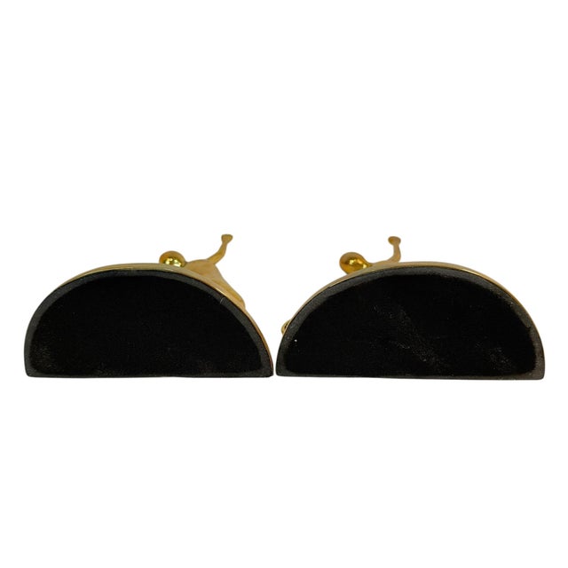 Mid Century Modern Abstract Brass Tennis Player Bookend Set of 2 For Sale - Image 4 of 14