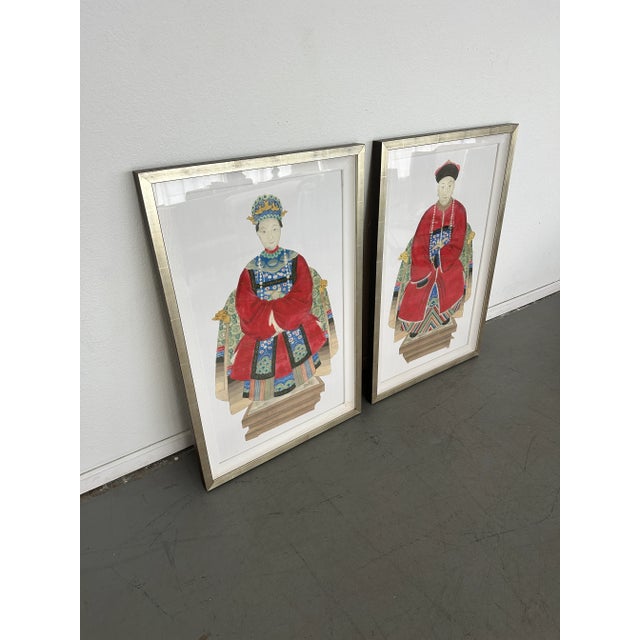 2020s Neiman Marcus Regal Asian Figure Statuette Print I & II, Framed - Set of 2 For Sale - Image 5 of 8