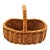Petit Vintage 1980s Handwoven Wicker Gathering Basket With Handle For Sale