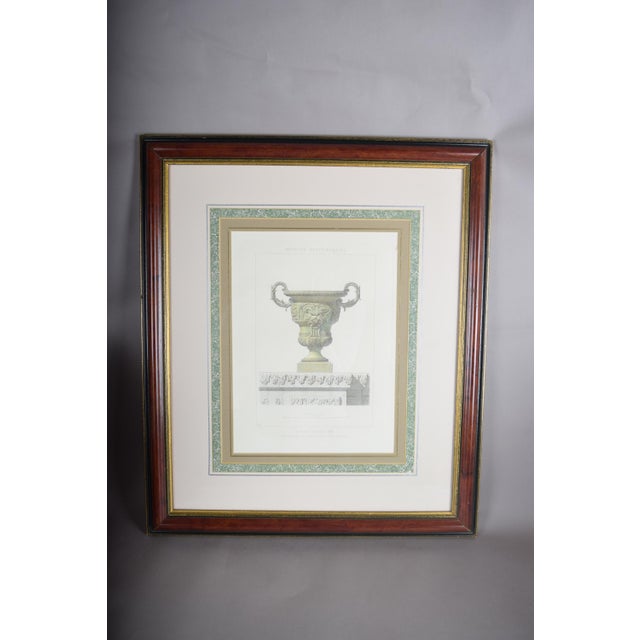 Louis XIV Style Vase, Versailles Neptune Basin, Lithograph, 1960s, Framed For Sale - Image 9 of 14