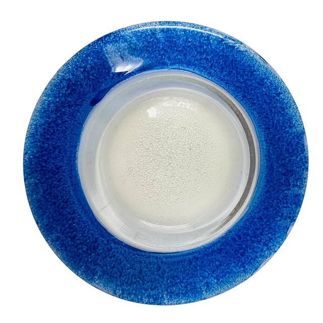 Vintage 80s Mexican Glass Bread Plates - Set of 6 Colorful Textured Rim 5.25" Small Appetizer Side Dishes - Fused Glass For Sale - Image 18 of 18