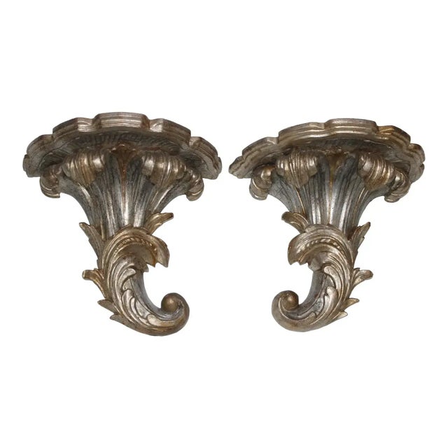 Louis XV Brackets Silver Leaf 1970s- A Pair For Sale - Image 14 of 14