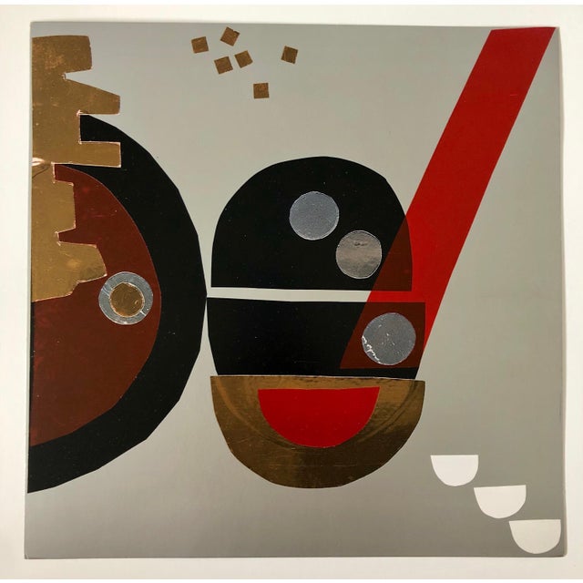Laura Fiume Laura Fiume, Abstract Italian Woman Artist Modern Metallic Foil Mirror Lithograph Laura Fiume For Sale - Image 4 of 5