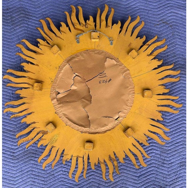 Monumental Francisco Hurtado, Carved Sunburst Wall Mirror For Sale In Miami - Image 6 of 6
