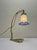 1920s Art Nouveau Brass Table Lamp with Glass Paste Lampshade, 1920s For Sale - Image 5 of 11