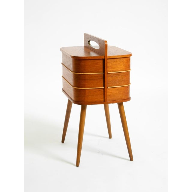 Mid-Century Modern Teak Sewing Box with Hinged Compartments, 1950s For Sale - Image 10 of 18