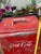 Metal Vintage Coca-Cola Embossed Steel Picnic Cooler Progress Refrigerator Original For Sale - Image 7 of 11