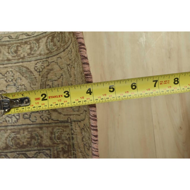 Tabriz Rug 9’4” X 12’8” Pink Wool Vintage Distressed Hand-Knotted Carpet For Sale - Image 13 of 15