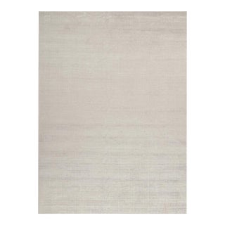 2010s Rug & Kilim’s Plain Modern Rug in Solid Silver and Off-White Tone-on-Tone - 11x15 For Sale