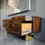 1970s Romweber Burl Elm Wood and Gold Trim Executive Desk and Credenza Set For Sale - Image 13 of 18