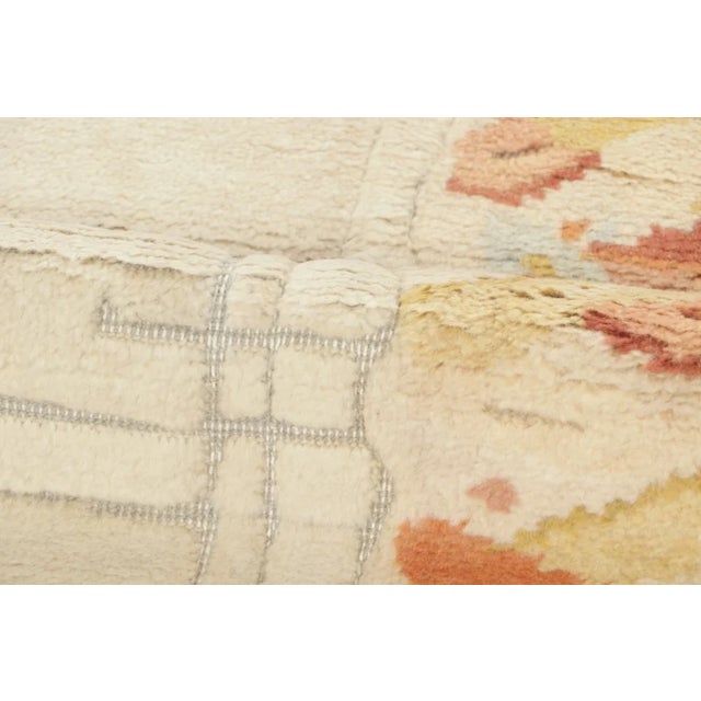 Rug & Kilim's Contemporary French Deco Runner With Beige Floral Border Design For Sale In New York - Image 6 of 8