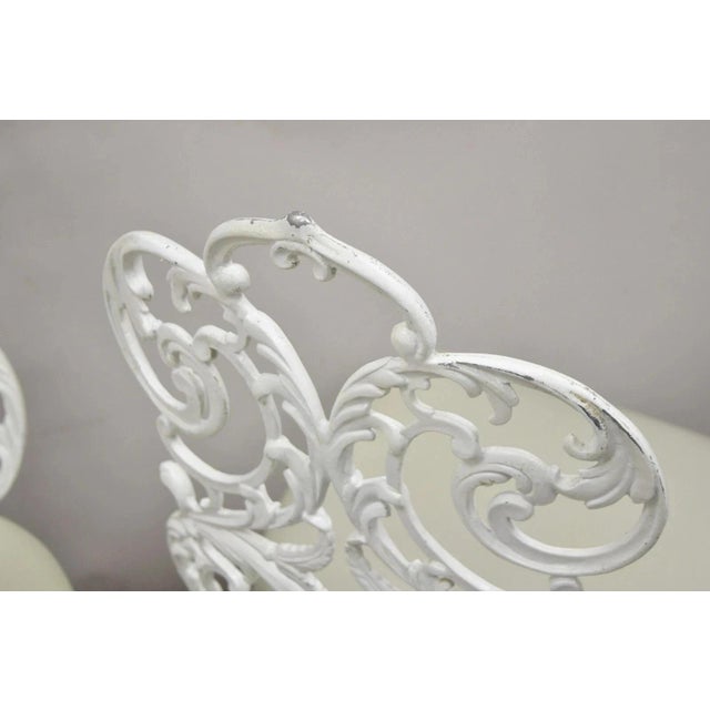 Vintage Art Nouveau Style Cast Aluminum Sunroom Patio Dining Chairs - Set of 3 For Sale - Image 11 of 12