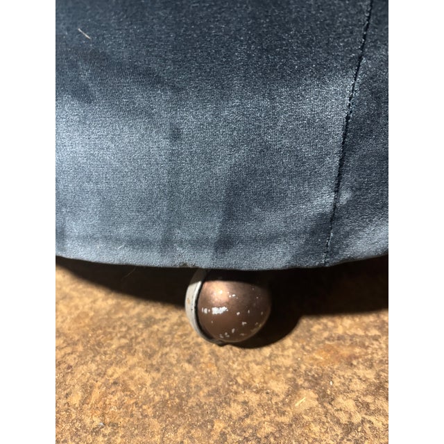 Ink Blue 1970s Ward Bennett Tufted Club Chairs - a Pair For Sale - Image 8 of 8