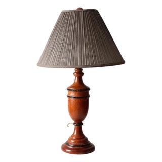 Vintage Turned Wood Table Lamp American Traditional For Sale