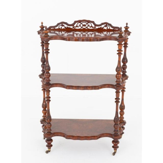 Victorian Whatnot Bookshelf in Walnut, 1850s For Sale - Image 3 of 6