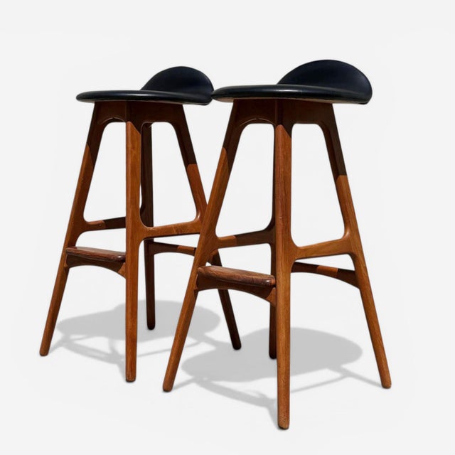 1960s Erik Buch for Oddense Maskinsnedkeri o.d. Mobler Danish Teak Barstools For Sale - Image 5 of 18