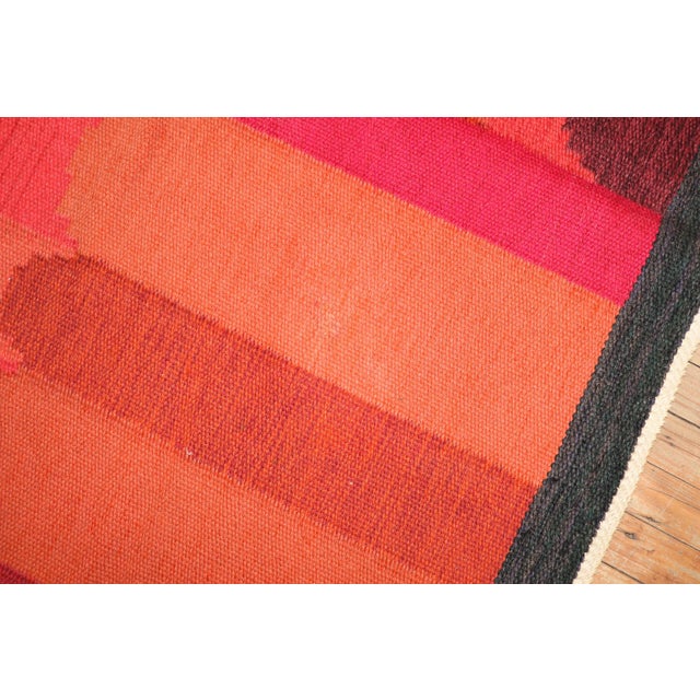 Mid 20th Century Vintage Zabihi Collection Swedish Kilim Dramatic Irma Kronlund - 6'6" x 8'7" For Sale - Image 5 of 10