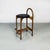 Animal Skin Mid-Century Modern Italian Wooden Structure & Faux Leather Seat High Stool, 1970s For Sale - Image 7 of 14