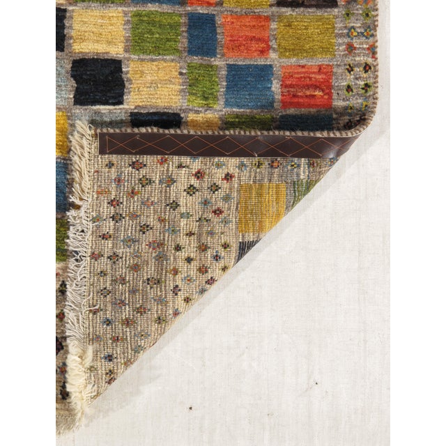 1980s Vintage Hand-Knotted Persian Gabbeh Rug 3'3" X 6'0" For Sale - Image 5 of 6
