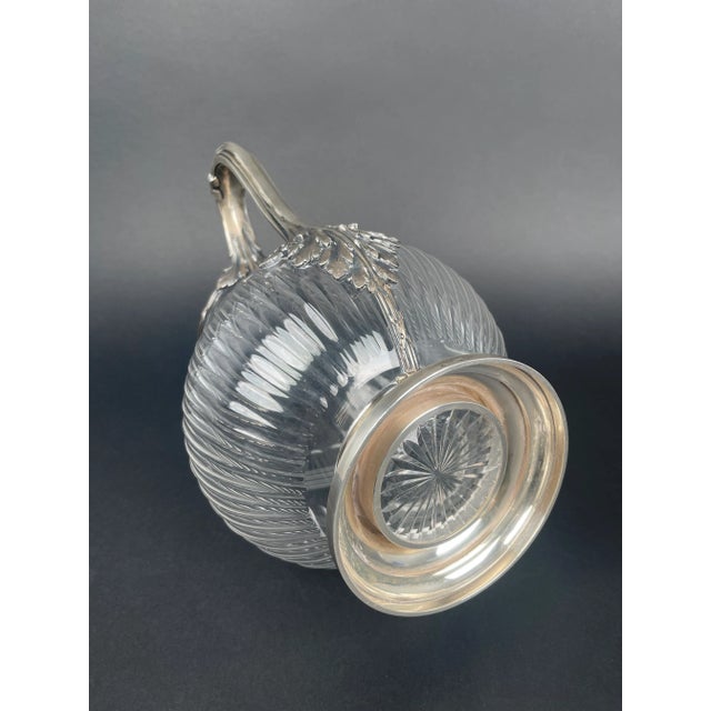 19th Century French Sterling Silver & Crystal Pitcher by Tetard Freres For Sale - Image 9 of 12