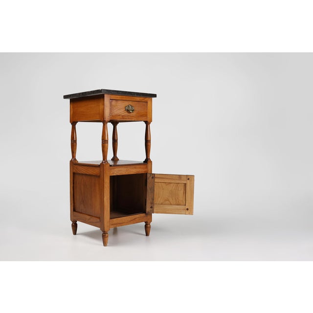 Wood Art Deco French Night Stand with Blue Stone Top, 1920s For Sale - Image 7 of 12