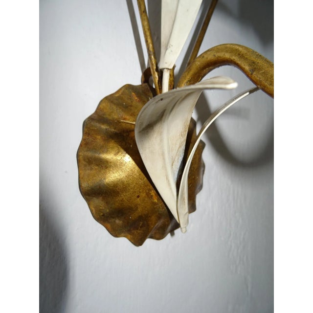 Mid-Century Wheat Hollywood Regency Italian Sconces C 1950 For Sale - Image 6 of 8