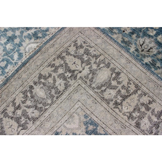 Tabriz Rug With All-Over Design in Blue, Gray and Brown by Keivan Woven Arts For Sale - Image 10 of 11