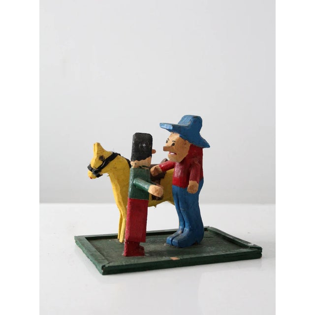 Mid 20th Century Vintage Folk Art Cowboy Scene For Sale - Image 5 of 5