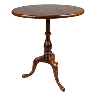 Antique Mahogany Snake-Foot Tripod Candle Table, 19th Century, Regency Tradition For Sale