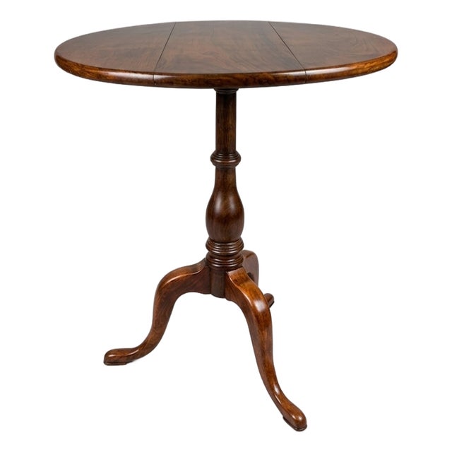 Antique Mahogany Snake-Foot Tripod Candle Table, 19th Century, Regency Tradition For Sale