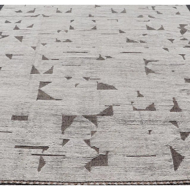 Modern Hand Knotted Rug by Keivan Woven Arts, Abstract Design 8'11 X 12'5 For Sale In Atlanta - Image 6 of 12