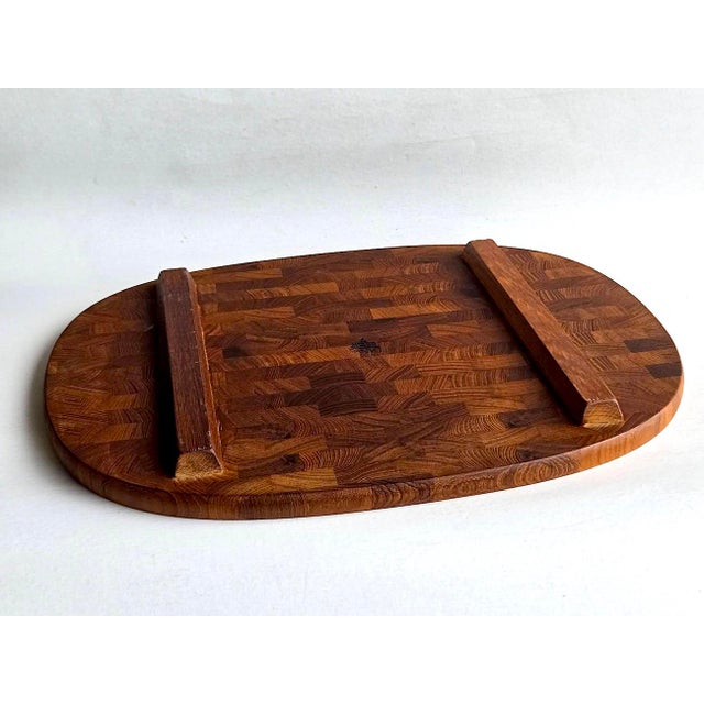 1980s Vintage Extra Large Dansk Staved Teak Wood Charcuterie Board Designed by Jens H. Quistgaard For Sale - Image 5 of 14