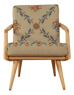 Vintage Floral Pattern Armchair, 1960s