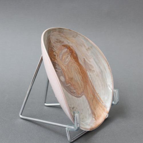 Mid-Century French Decorative Ceramic Plate by Atelier Du Grand Chêne, 1950s For Sale - Image 4 of 15