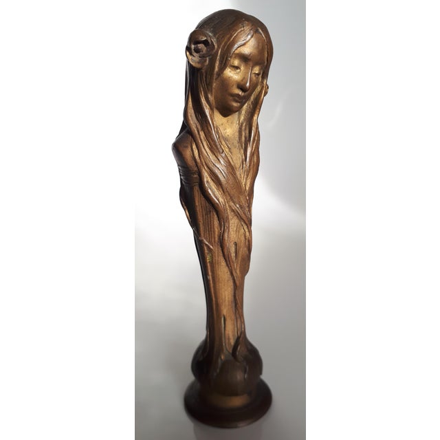 Magnificent gilt bronze stamp representing Ophelia, character from Shakespeare's famous play "The Tragedy of Hamlet,...