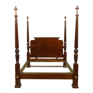 Baker Monumental Queen Size Mahogany Poster Bed For Sale