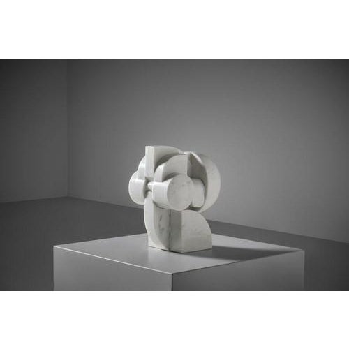 Abstract Interlocking Carrara Marble Sculpture by Andrea Cascella, Italy, 1987 For Sale - Image 3 of 14