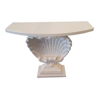 1940s Hollywood Regency Art Deco Demi Lune Shell Table Produced by Grosfeld House For Sale