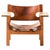 Brown Spanish Chair in Leather and Oak attributed to Børge Mogensen, 1950s For Sale - Image 8 of 8